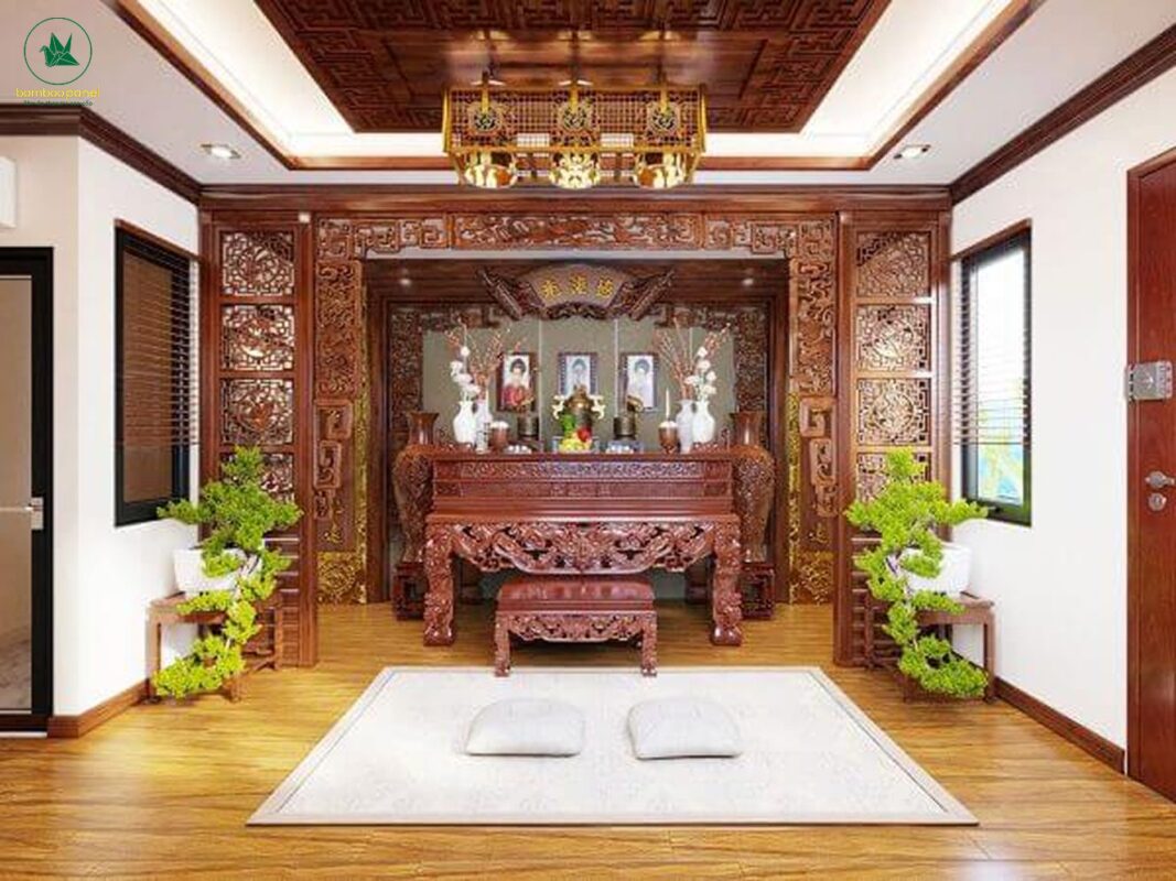 Ưu tiên các tone màu trầm ấm, trung tính khi trang trí phòng khách nhà cấp 4 có bàn