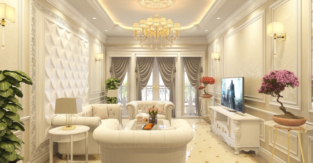 Các mẫu trang trí nội thất phòng khách nhà ống theo phong cách