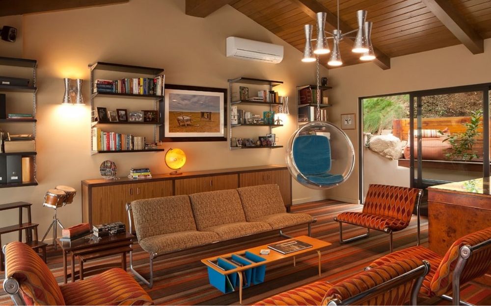 Decor phòng bằng thảm trải sàn họa tiết kẻ sọc