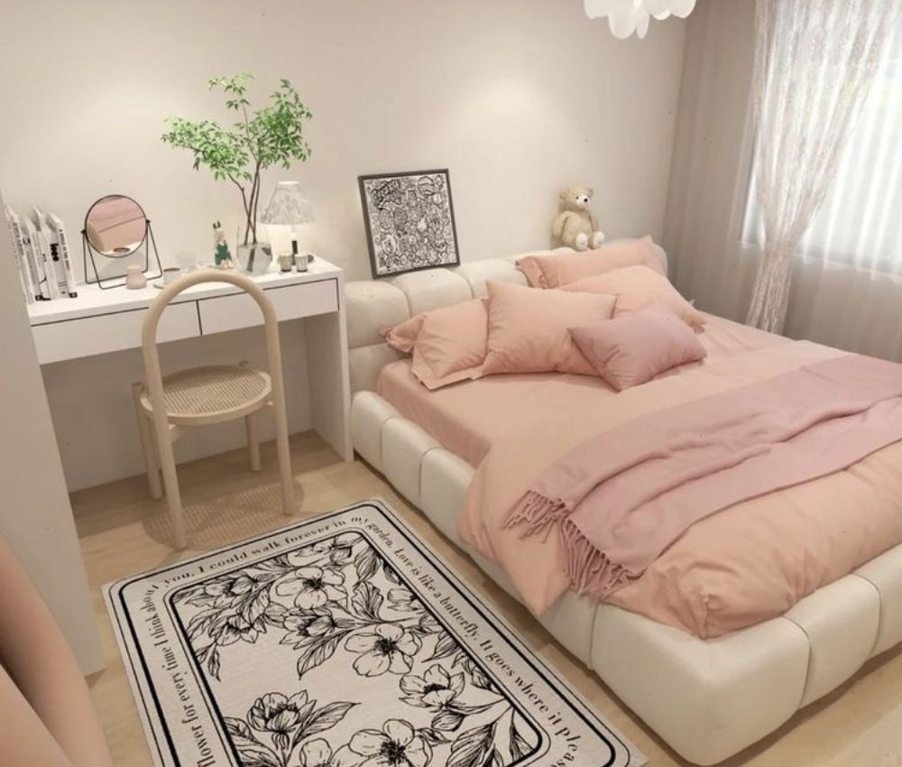 Decor phòng ngủ có giường cho nữ nhẹ nhàng và tinh tế
