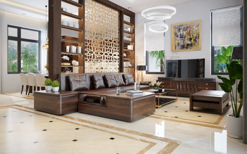 Gia chủ mệnh Hỏa ưu tiên vách ngăn CNC với hoa văn rực rỡ