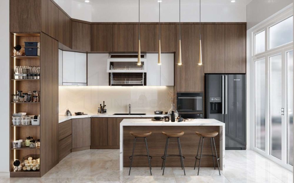 Thiết kế hệ thống hút mùi và cửa sổ thoáng ở bếp