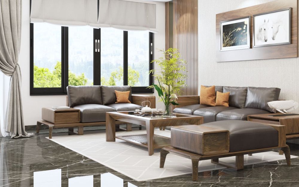 Diện tích từ 30m² trở lên có thể bố trí các mẫu đồ trang trí phòng khách lớn