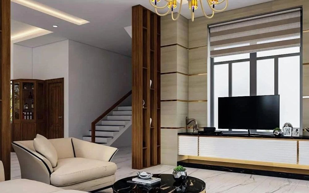 Cách bố trí phòng khách 2 cửa sổ góc 90 độ giúp phân bổ sáng đa hướng