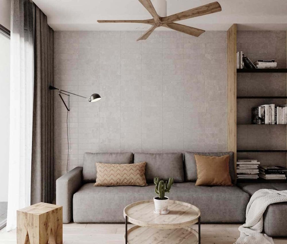 Phòng khách 20m2 phong cách tối giản