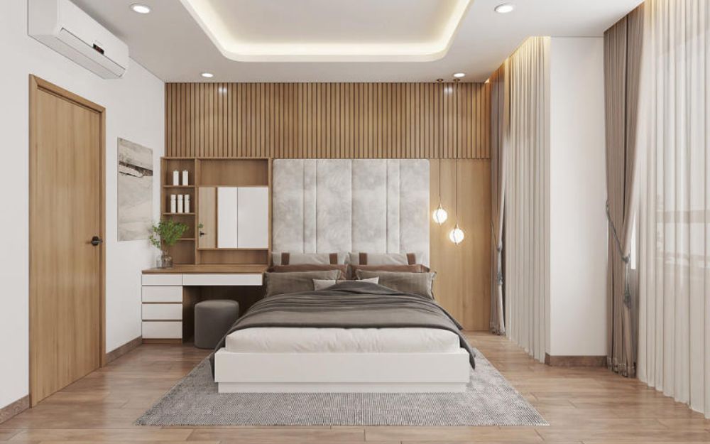 Cửa phòng ngủ nên sử dụng chất liệu gỗ