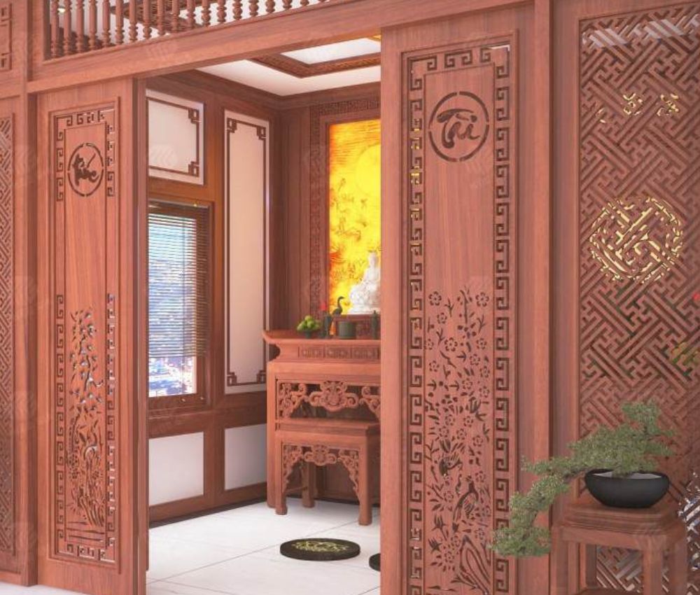 Ánh sáng phòng thờ nên dịu nhẹ, ưu tiên ánh sáng vàng ấm