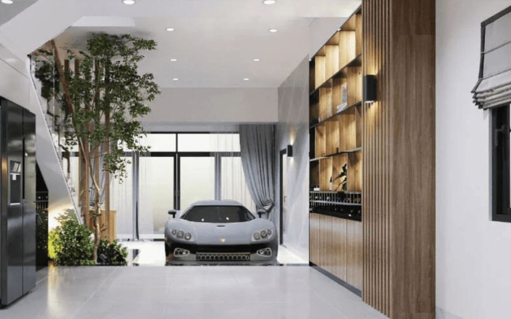 Đặt xe trực tiếp trong phòng khách có thể gây xung đột năng lượng nếu không được xử lý hợp lý