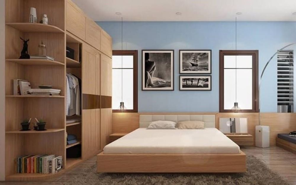 Trang trí phòng ngủ có 2 cửa sổ cần đảm bảo bố cục cân xứng